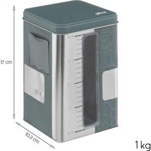 2x caja de almacenamiento color verde con medidor  para verter: caja 1kg + caja 2kg - Imagen 2