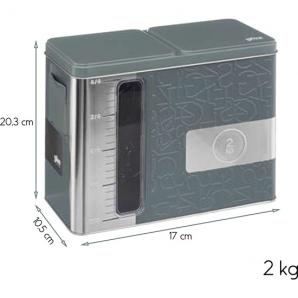 2x caja de almacenamiento color verde con medidor  para verter: caja 1kg + caja 2kg - Imagen 3