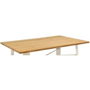 Mesa tol, alta, acero, blanca, madera, 120x60 cms