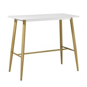 Mesa gobbi, alta, metal, blanca, 120 x 60 cms