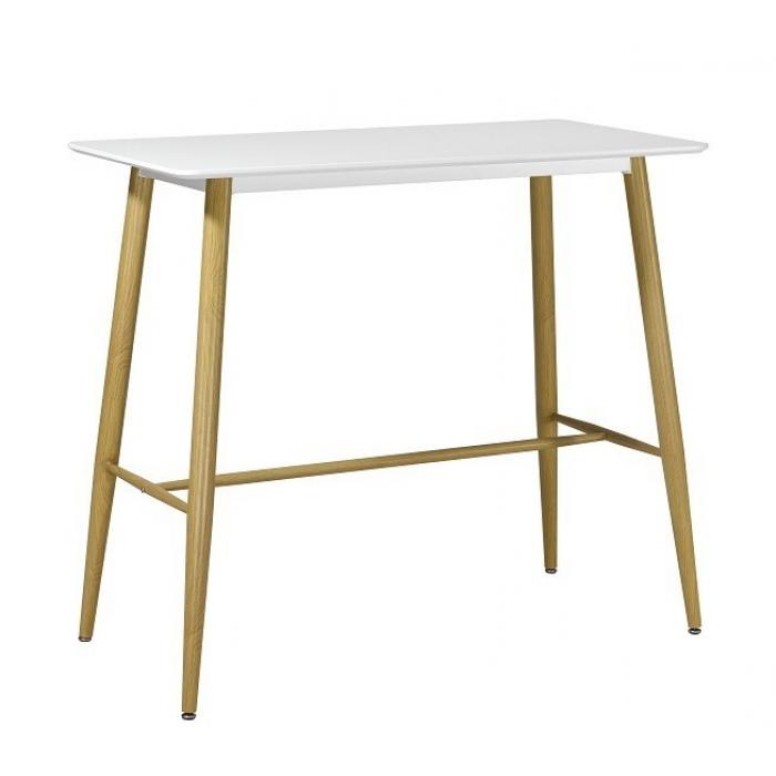 Mesa gobbi, alta, metal, blanca, 120 x 60 cms