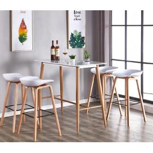 Mesa gobbi, alta, metal, blanca, 120 x 60 cms