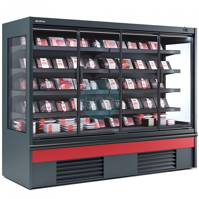 Vitrina Mural Refrigerada Carnes y Embutidos, 2 Metros Ancho, 3 Puertas Cristal, INFRICO MS18DCPM2