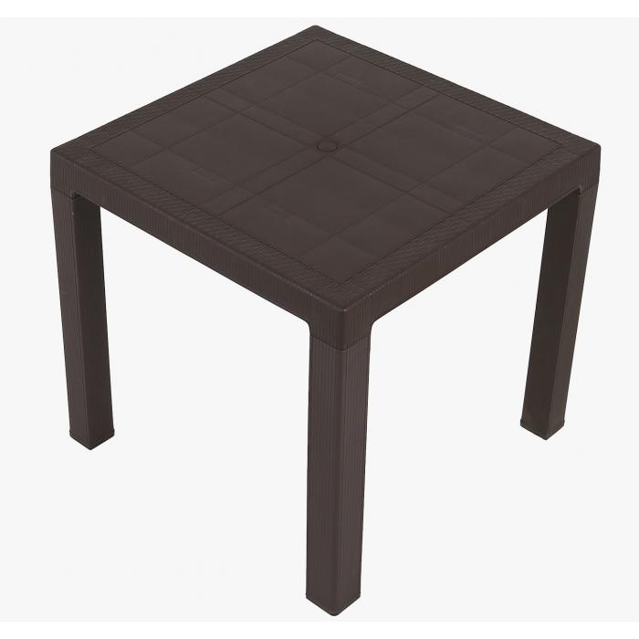Mesa lidia, polipropileno marrón chocolate, 80 x 80 cms - Imagen 1 Mesa lidia, polipropileno marrón chocolate, 80 x 80 cms - Imagen 1