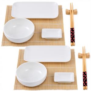 Set sushi de 12 piezas (porcelana + bambu + madera) bergner colección foodies - Imagen 1