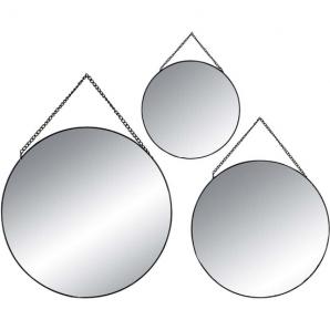 Juego de 3 espejos redondos metálicos|d. 29 x d. 0.5 cm - Imagen 1