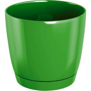 Maceta redonda de plastico coubi round p en color verde oliva 13,5 x 13,5 x 12,4 (altura) cm - Imagen 1