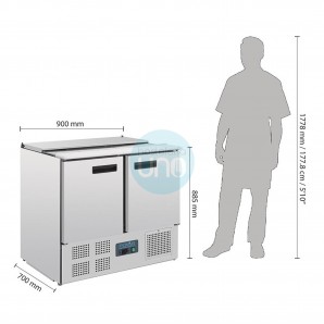 Mostrador Refrigerado, 2 puertas, 90 cm Ancho, 240 Litros Polar