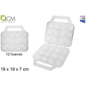 12 Hueveras plastico 12 huevos con maletin transparente - 12 unidades - Imagen 1