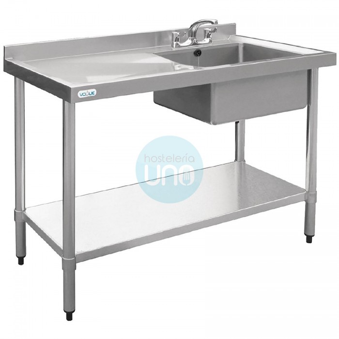 Fregadero un seno, escurridor a la izquierda, 1000 x 600 mm Vogue Fregadero un seno, escurridor a la izquierda, 1000 x 600 mm Vogue