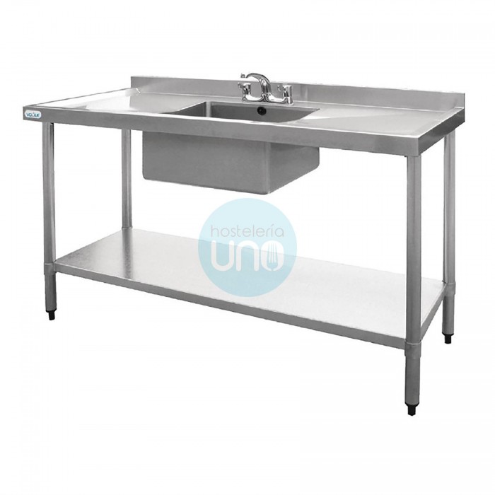 Fregadero un Seno, Escurridor Doble, 1,5 Metros Largo, Fondo 60 cm Vogue Fregadero un Seno, Escurridor Doble, 1,5 Metros Largo, Fondo 60 cm Vogue