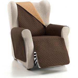 Rubi cubre sofa bicolor reversible 1 plaza beige/marron - Imagen 2