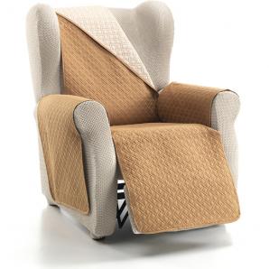 Rubi cubre sofa bicolor reversible 1 plaza crudo/beige - Imagen 1