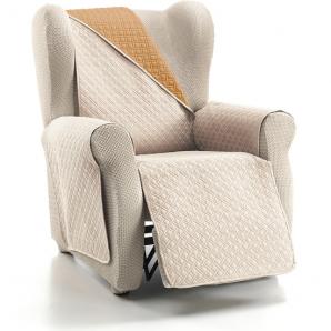 Rubi cubre sofa bicolor reversible 1 plaza crudo/beige - Imagen 2