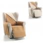 Rubi cubre sofa bicolor reversible 1 plaza crudo/beige - Imagen 3