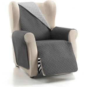 Rubi cubre sofa bicolor reversible 1 plaza perla/gris - Imagen 1