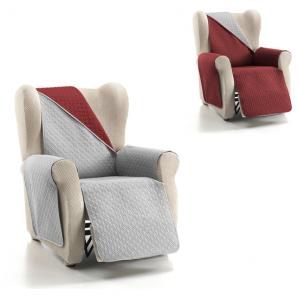 Rubi cubre sofa bicolor reversible 1 plaza rojo/perla - Imagen 3