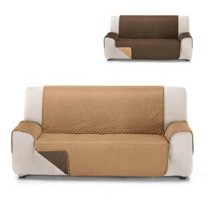 Rubi cubre sofa bicolor reversible 2 plazas beige/marron - Imagen 3