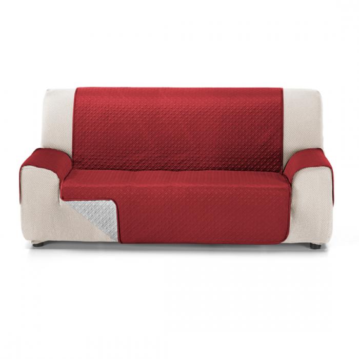 Rubi cubre sofa bicolor reversible 2 plazas rojo/perla - Imagen 1