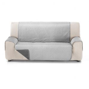 Rubi cubre sofa bicolor reversible 3 plazas perla/gris - Imagen 1