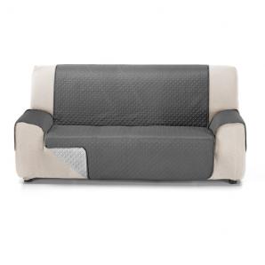Rubi cubre sofa bicolor reversible 3 plazas perla/gris - Imagen 2