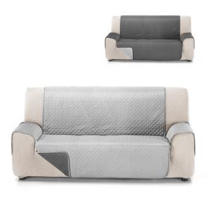 Rubi cubre sofa bicolor reversible 3 plazas perla/gris - Imagen 3