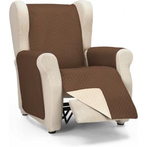 Rombo cubre sofa reversible acolchado 1 plaza beige/marron - Imagen 1