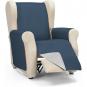 Rombo cubre sofa reversible acolchado 1 plaza gris/azul - Imagen 1