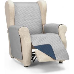 Rombo cubre sofa reversible acolchado 1 plaza gris/azul - Imagen 2