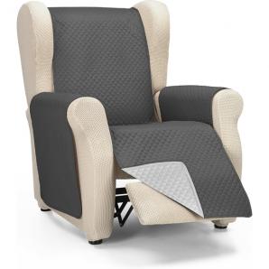 Rombo cubre sofa reversible acolchado 1 plaza gris/antracita - Imagen 1