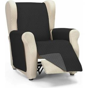 Rombo cubre sofa reversible acolchado 1 plaza gris/negro - Imagen 1