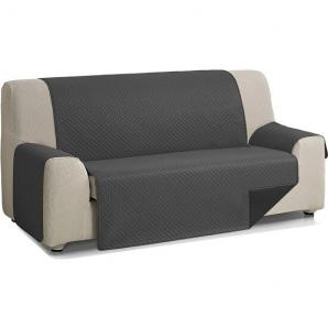 Rombo cubre sofa reversible acolchado 2 plazas antracita/negro - Imagen 1
