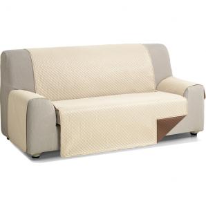 Rombo cubre sofa reversible acolchado 2 plazas beige/marron - Imagen 1