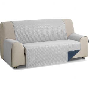 Rombo cubre sofa reversible acolchado 2 plazas gris/azul - Imagen 1