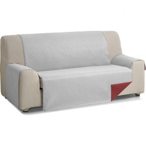 Rombo cubre sofa reversible acolchado 2 plazas gris/rojo - Imagen 1
