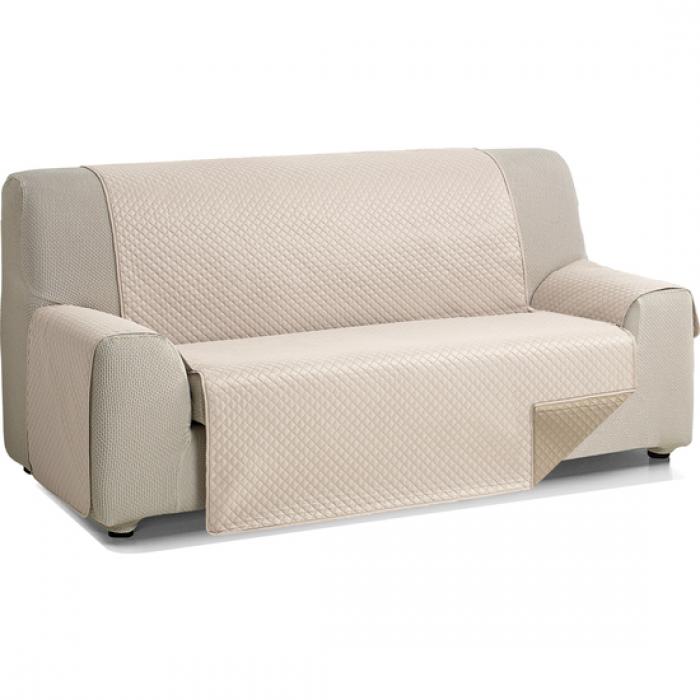 Rombo cubre sofa reversible acolchado 2 plazas lino/cuero - Imagen 1