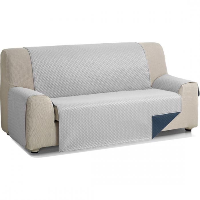Rombo cubre sofa reversible acolchado 4 plazas gris/azul - Imagen 1