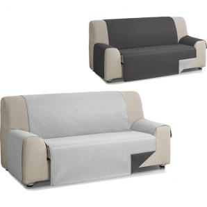 Rombo cubre sofa reversible acolchado 4 plazas gris/negro - Imagen 3