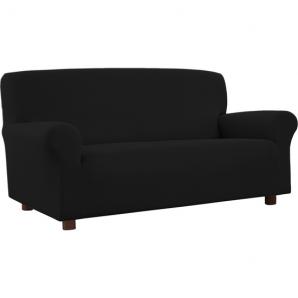 Funda de sofá elástica antimanchas 2 plazas negro - Imagen 1