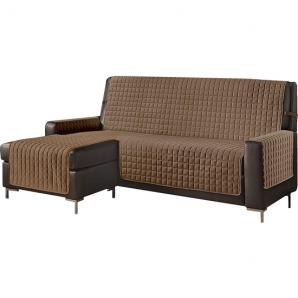 Funda de sofá chaise-longue 2 plazas reversible- adaptable a ambos lados moka - Imagen 1