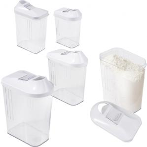 Pack de 5pc dispensadores de cereales color blanco. - Imagen 1