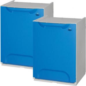 Pack 2 cubos de basura de reciclaje en polipropileno color azul - Imagen 1