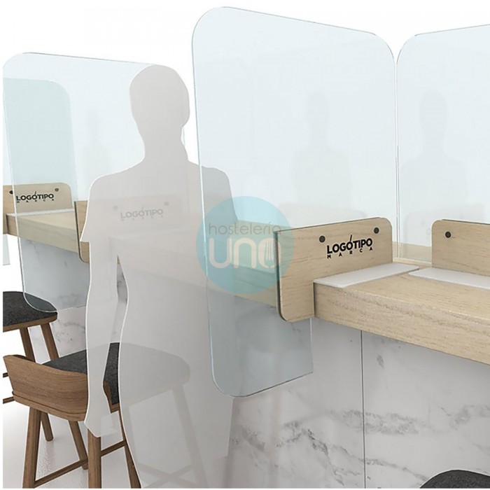 Mampara divisora para BARRA de Bar 62 × 92 cm de policarbonato Mampara divisora para BARRA de Bar 62 × 92 cm de policarbonato