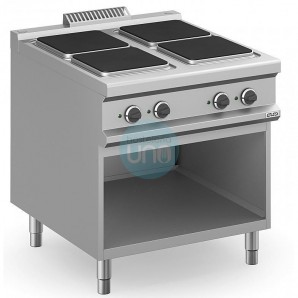 Cocina Eléctrica con Mueble 4 Placas Cuadradas, Fondo 90 cm MBM MPQ98A