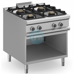Cocina a Gas 4 Fuegos 2x7 + 2x11 Kw con Mueble, Fondo 90 cm MBM MFB98AXL
