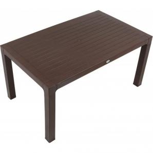 Mesa wood, polipropileno marrón chocolate, 150 x 90 cms - Imagen 1