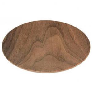Plato de postre de madera color marron 20cm - Imagen 1