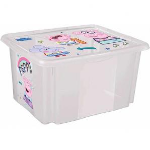Caja de almacenamiento con decoración, con tapa, 45 litros, 55,5x40x30, peppa pig, colección paulina - Imagen 1