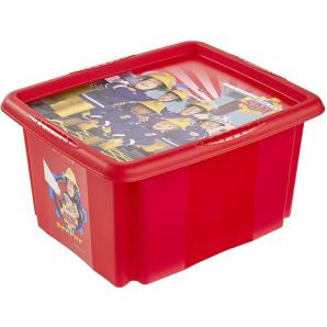 Caja de almacenamiento con decoración, con tapa, 24 litros, 41,5x35,5x22, sam el bombero, colección paulina - Imagen 1