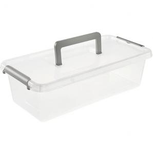 Caja de almacenamiento / caja con cierre clip larissa, con asa, 5,75 l, transparente - Imagen 1